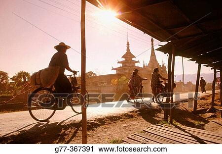 Town of Nyaungshwe. Inle Lake. Shan State. Myanmar. View Large Photo Image Stock Image - Town of Nyaungshwe. Inle Lake. Shan State. Myanmar.. Fotosearch
