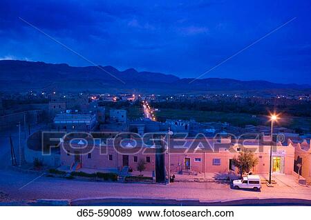 Town View. Evening. Tinerhir. Todra Gorge Area. Hight Atlas. Morocco View Large Photo Image Stock Photo - Town View. Evening. Tinerhir. Todra Gorge Area. Hight Atlas. Morocco. Fotosearch