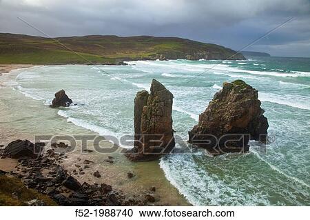 Stock Image - Tr? igh Ghearadha Beach. Northeast Lewis Island. Outer Hebrides. Scotland, UK. Fotosearch