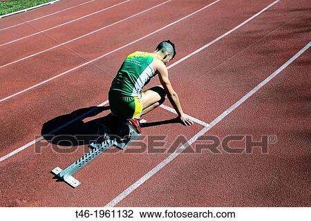 Stock Image - Track and field competition, Madrid, Spain. Fotosearch