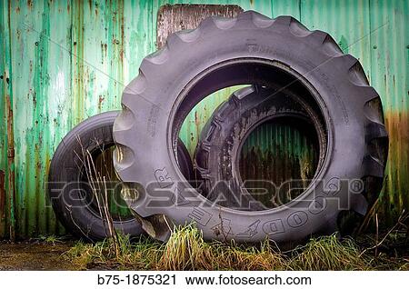 Stock Image - tractor tires, Goodyear brand.. Fotosearch