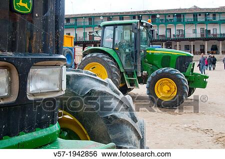 Tractors in the Main Square. Chinchon, Madrid province, Spain. View Large Photo Image Stock Photograph - Tractors in the Main Square. Chinchon, Madrid province, Spain.. Fotosearch