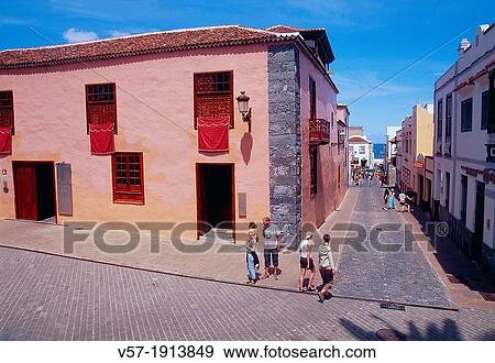 Stock Photo - Traditional architecture. Garachico, Tenerife island, Canary Islands, Spain.. Fotosearch
