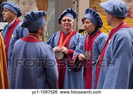 Stock Photograph - Traditional brotherhood manifestation, Charleville-M? zi? res, Ardennes, Champagne-Ardenne, France. Fotosearch
