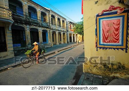 Stock Image - traditional houses at Hoi An, Vietnam. Fotosearch