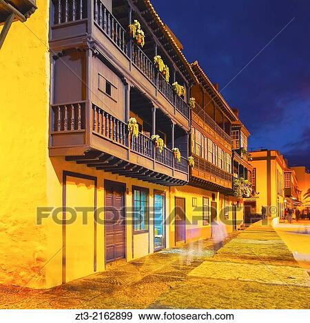 Traditional houses with balconies in Santa Cruz de La Palma, Canary Islands, Spain. View Large Photo Image Stock Photo - Traditional houses with balconies in Santa Cruz de La Palma, Canary Islands, Spain.. Fotosearch