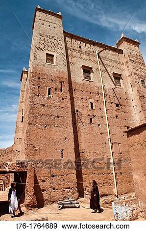 traditional kasbah in the Southern Atlas Mountains, Morocco View Large Photo Image Stock Photo - traditional kasbah in the Southern Atlas Mountains, Morocco. Fotosearch