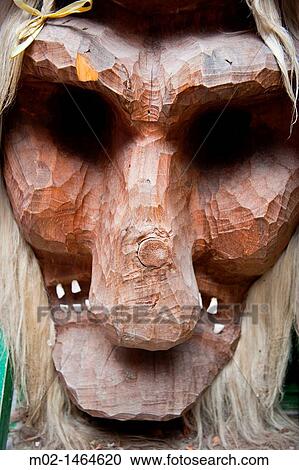 Stock Image - Traditional mask in the region of Matterhorn, Switzerland. Fotosearch
