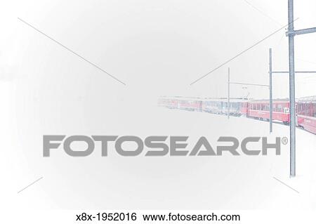 Traditional Red train at Bernina Pass, Switzerland View Large Photo Image Stock Photograph - Traditional Red train at Bernina Pass, Switzerland. Fotosearch