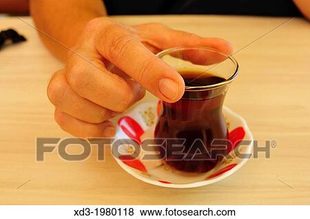 Traditional Turkish tea glass, Erdek, Turkey View Large Photo Image Stock Photo - Traditional Turkish tea glass, Erdek, Turkey. Fotosearch