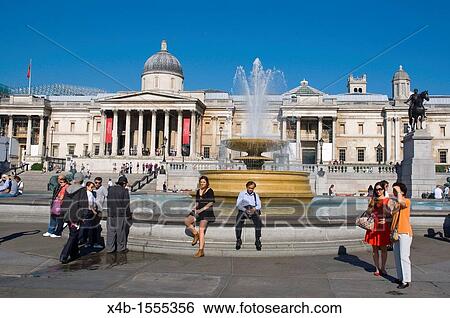 Stock Photograph - Trafalgar Square central London England UK Europe. Fotosearch