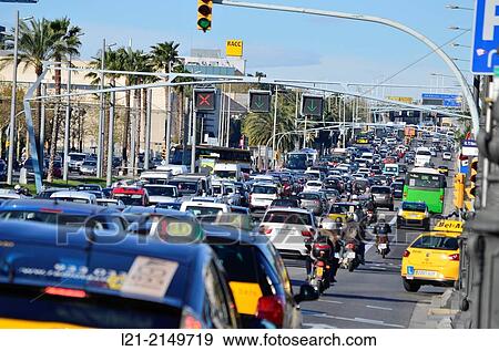 Traffic at Avinguda Diagonal. Barcelona, Catalonia, Spain. View Large Photo Image Stock Photo - Traffic at Avinguda Diagonal. Barcelona, Catalonia, Spain.. Fotosearch