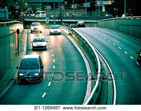 Traffic at night. Cars and vans in Gran Via Carles III. Barcelona, Catalonia, Spain. View Large Photo Image Stock Photo - Traffic at night. Cars and vans in Gran Via Carles III. Barcelona, Catalonia, Spain.. Fotosearch
