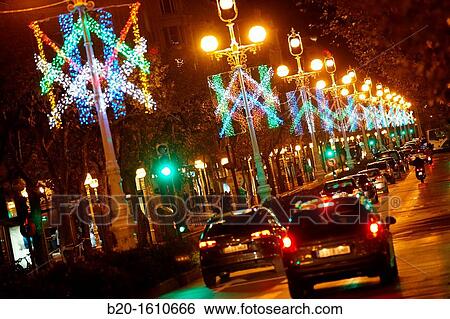 Traffic, Christmas lights, Liberty Avenue, Donostia, San Sebastian, Gipuzkoa, Basque Country, Spain View Large Photo Image Stock Photograph - Traffic, Christmas lights, Liberty Avenue, Donostia, San Sebastian, Gipuzkoa, Basque Country, Spain. Fotosearch