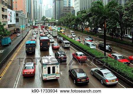 Picture - Traffic, Hong Kong, China, Asia. Fotosearch