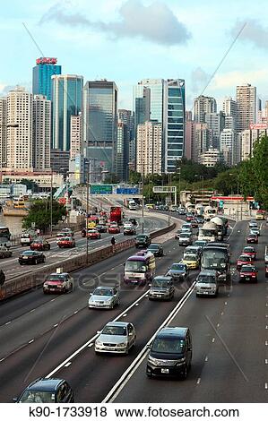 Traffic, Hong Kong, China, Asia View Large Photo Image Stock Photo - Traffic, Hong Kong, China, Asia. Fotosearch