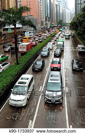 Traffic, Hong Kong, China, Asia View Large Photo Image Stock Photo - Traffic, Hong Kong, China, Asia. Fotosearch