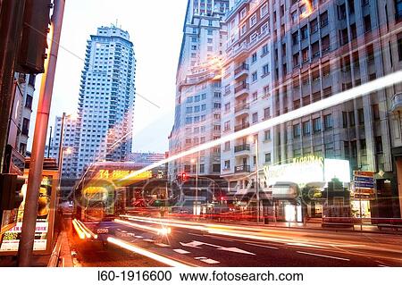 Traffic in Gran Via, Madrid, Spain View Large Photo Image Stock Image - Traffic in Gran Via, Madrid, Spain. Fotosearch