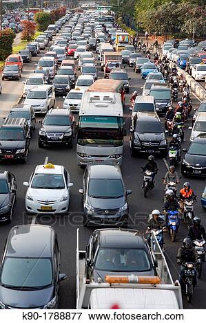 Traffic, Jakarta, Java, Indonesia, Southeast Asia View Large Photo Image Stock Photo - Traffic, Jakarta, Java, Indonesia, Southeast Asia. Fotosearch