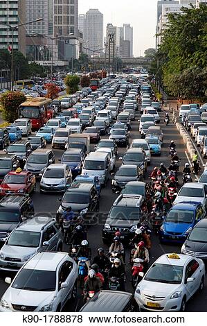 Stock Photo - Traffic, Jakarta, Java, Indonesia, Southeast Asia. Fotosearch