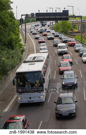 Traffic jam at city motorway, Berlin View Large Photo Image Stock Photo - Traffic jam at city motorway, Berlin. Fotosearch