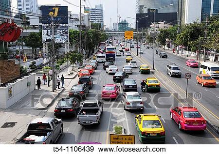Stock Photo - Traffic jam in Bangkok. Fotosearch