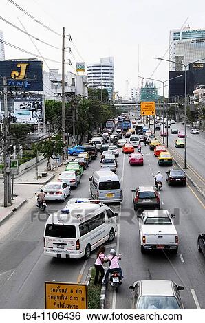 Traffic jam in Bangkok View Large Photo Image Stock Photograph - Traffic jam in Bangkok. Fotosearch