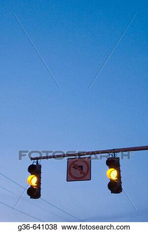 Traffic lights at twilight in Rhode Island, USA View Large Photo Image Stock Photo - Traffic lights at twilight in Rhode Island, USA. Fotosearch