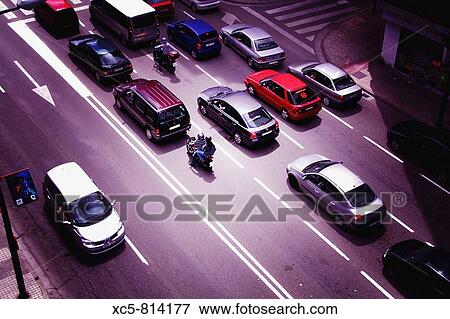 Traffic on City Street Zaragoza Spain View Large Photo Image Stock Photo - Traffic on City Street Zaragoza Spain. Fotosearch