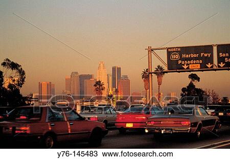 Traffic on freeway. Los Angeles. CA View Large Photo Image Stock Image - Traffic on freeway. Los Angeles. CA. Fotosearch