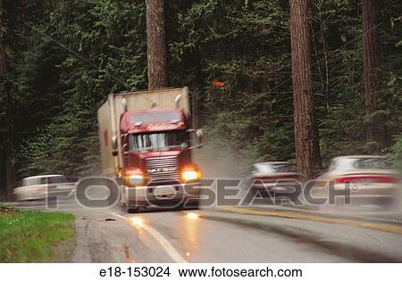 Traffic on highway. Vancouver Island, British Columbia, Canada View Large Photo Image Picture - Traffic on highway. Vancouver Island, British Columbia, Canada. Fotosearch