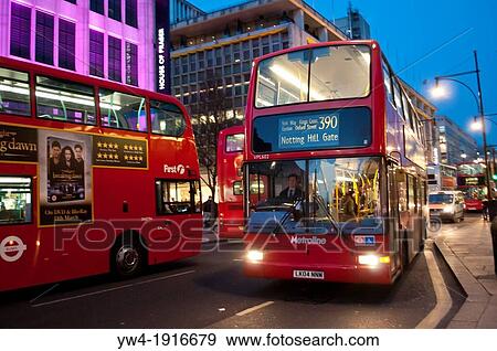 Traffic on Oxford Street at dusk, London UK View Large Photo Image Stock Photo - Traffic on Oxford Street at dusk, London UK. Fotosearch