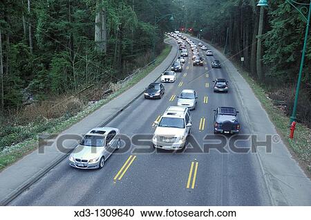 Traffic on Stanley Park Causeway, Vancouver, British Columbia, Canada. View Large Photo Image Stock Image - Traffic on Stanley Park Causeway, Vancouver, British Columbia, Canada.. Fotosearch