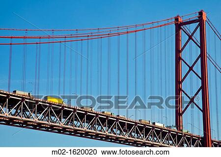 Traffic on the 25th April Bridge, Lisbon, Portugal View Large Photo Image Stock Image - Traffic on the 25th April Bridge, Lisbon, Portugal. Fotosearch