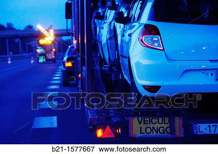 Stock Photo - Traffic problems on N10 highway, Landes, Aquitaine, France. Fotosearch