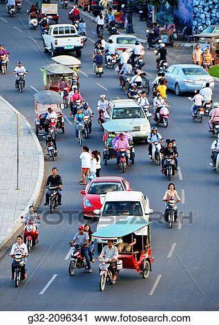 Traffic, Sisowath Quai, Phnom Penh, Cambodia View Large Photo Image Stock Image - Traffic, Sisowath Quai, Phnom Penh, Cambodia. Fotosearch