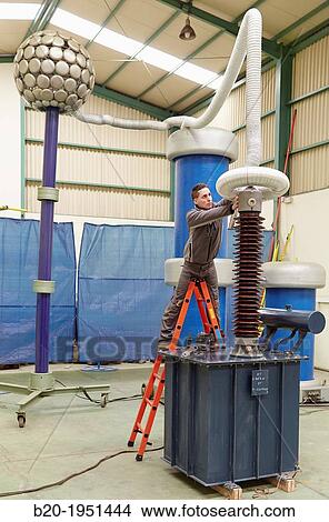 Picture - Trafo 550 kV. High Voltage Electric Laboratory. Certification of electrical equipment. Technological Services to Industry. Tecnalia Research & innovation, Bizkaia, Basque Country, Spain.. Fotosearch
