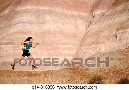 Stock Photograph - Trail running.? The movie set?. Grand Staircase-Escalante National Monument. Utah. USA. Fotosearch