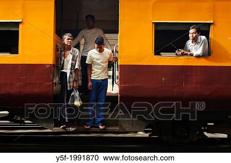 Train arriving at Yangon train station. View Large Photo Image Stock Image - Train arriving at Yangon train station.. Fotosearch