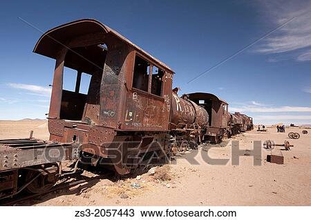 Train cemetery, Salar de Uyuni or Salt desert of Uyuni, Southern Altiplano, Bolivia, South America. View Large Photo Image Stock Image - Train cemetery, Salar de Uyuni or Salt desert of Uyuni, Southern Altiplano, Bolivia, South America.. Fotosearch