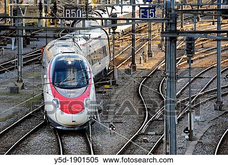 train departing from Cornavin - main railway station in Geneva, Switzerland, Europe View Large Photo Image Stock Photography - train departing from Cornavin - main railway station in Geneva, Switzerland, Europe. Fotosearch
