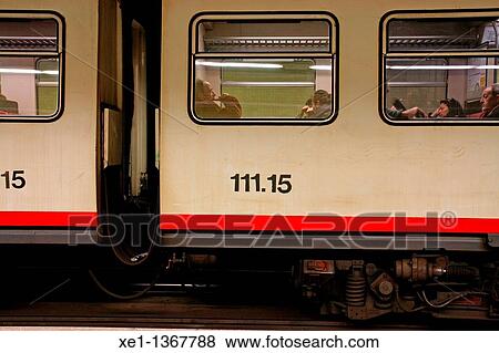 Stock Photo - train from FGC, Barcelona, Catalonia, Spain.. Fotosearch