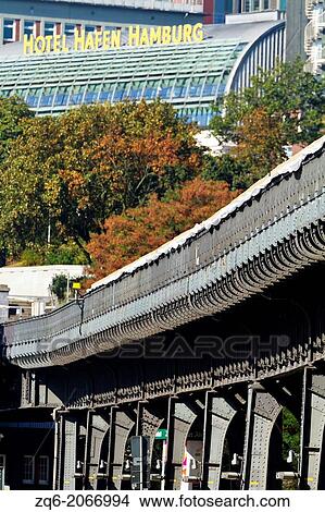 Picture - Train Path of the Subway in Hamburg, Germany.. Fotosearch
