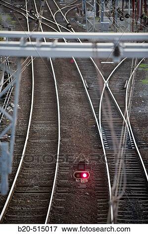 Train tracks. Hendaya station. Aquitaine, Pyren? es Atlantiques, France View Large Photo Image Stock Photo - Train tracks. Hendaya station. Aquitaine, Pyren? es Atlantiques, France. Fotosearch