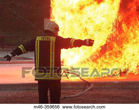 Stock Photograph - Training fire.. Fotosearch