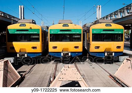 Trains, Cais do Sodre, Railway station, Lisbon, Portugal View Large Photo Image Stock Photography - Trains, Cais do Sodre, Railway station, Lisbon, Portugal. Fotosearch