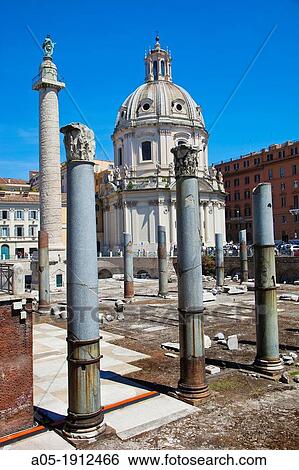 Trajan's Forum and Trajan's Column, Imperial Forum, Rome, Lazio, Italy. View Large Photo Image Stock Photograph - Trajan's Forum and Trajan's Column, Imperial Forum, Rome, Lazio, Italy.. Fotosearch