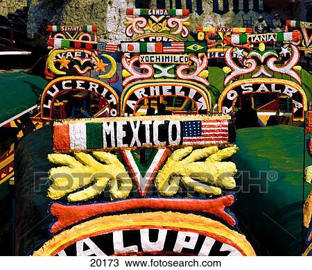 ? Trajineras? (ornated rafts). Xochimilco. Mexico View Large Photo Image Stock Image - ? Trajineras? (ornated rafts). Xochimilco. Mexico. Fotosearch