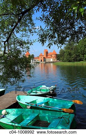 Trakai Island Castle and Lake Galve, Lithuania View Large Photo Image Stock Image - Trakai Island Castle and Lake Galve, Lithuania. Fotosearch