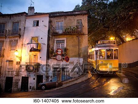 Stock Photography - Tram 28 in Alfama, Lisboa, Portugal. Fotosearch